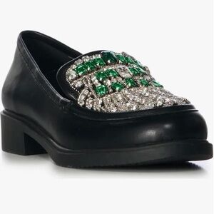 Azalea Wang Black Leather Loafers